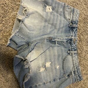Levi's Blue Distressed Jean Shorts